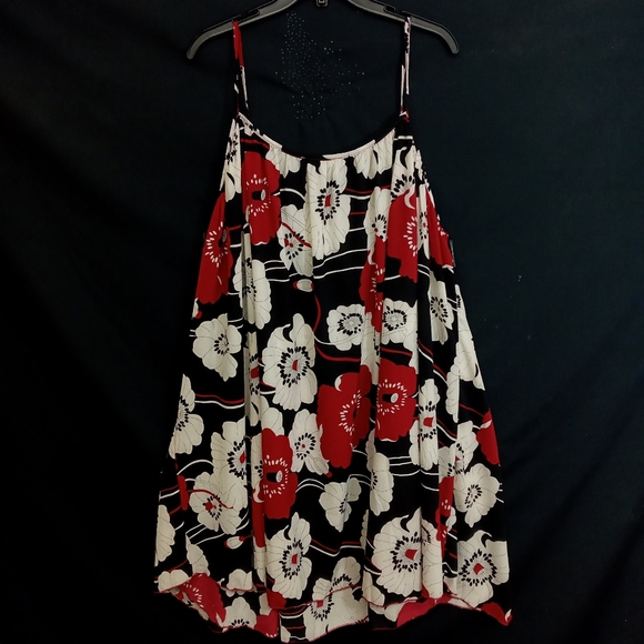 5X Beautiful front ruffled overlay drape Rose gal black red Floral cami Top - Picture 3 of 10